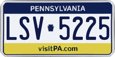 PA license plate LSV5225