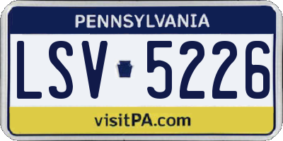 PA license plate LSV5226