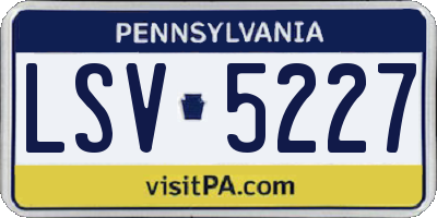 PA license plate LSV5227