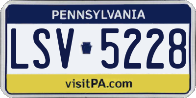 PA license plate LSV5228