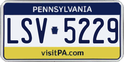 PA license plate LSV5229