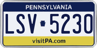 PA license plate LSV5230