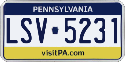 PA license plate LSV5231