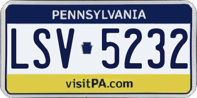 PA license plate LSV5232