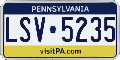 PA license plate LSV5235