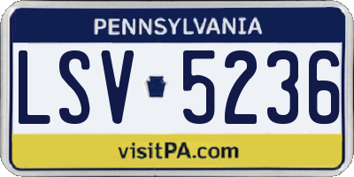 PA license plate LSV5236