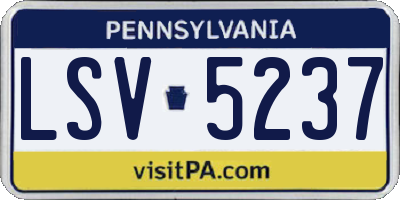 PA license plate LSV5237