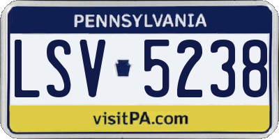 PA license plate LSV5238