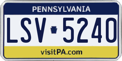 PA license plate LSV5240