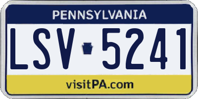 PA license plate LSV5241