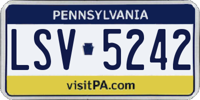 PA license plate LSV5242