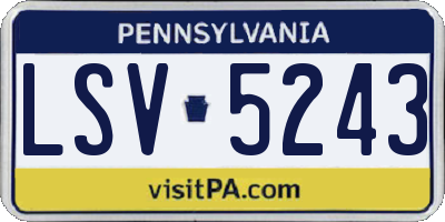 PA license plate LSV5243