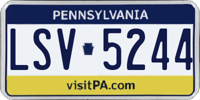 PA license plate LSV5244