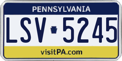 PA license plate LSV5245