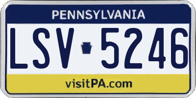 PA license plate LSV5246