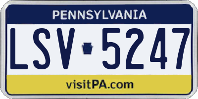 PA license plate LSV5247