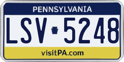 PA license plate LSV5248