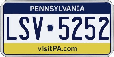 PA license plate LSV5252