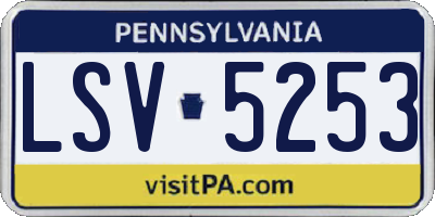PA license plate LSV5253