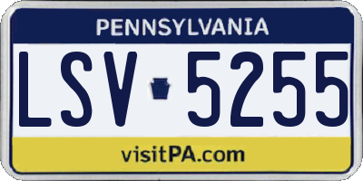 PA license plate LSV5255