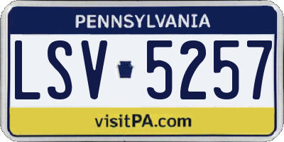 PA license plate LSV5257