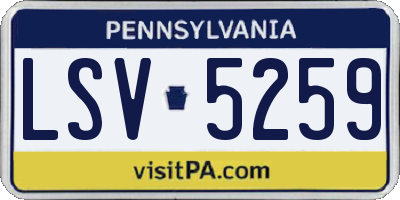 PA license plate LSV5259
