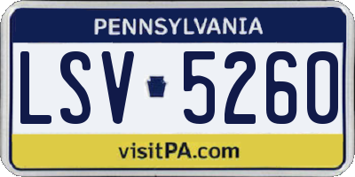 PA license plate LSV5260