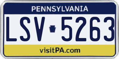 PA license plate LSV5263