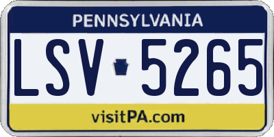 PA license plate LSV5265
