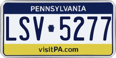 PA license plate LSV5277