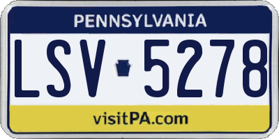 PA license plate LSV5278