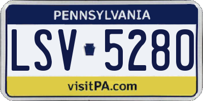 PA license plate LSV5280