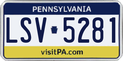 PA license plate LSV5281