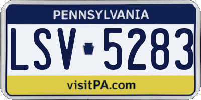 PA license plate LSV5283