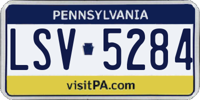 PA license plate LSV5284