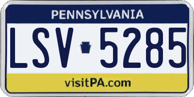 PA license plate LSV5285