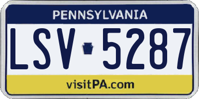 PA license plate LSV5287