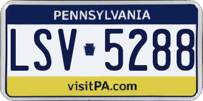 PA license plate LSV5288
