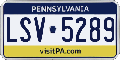 PA license plate LSV5289