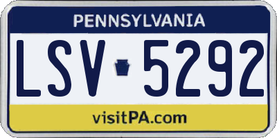 PA license plate LSV5292