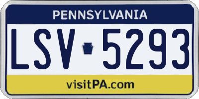 PA license plate LSV5293