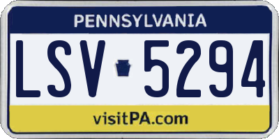 PA license plate LSV5294