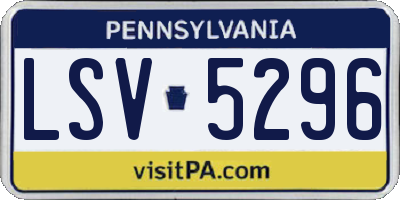 PA license plate LSV5296