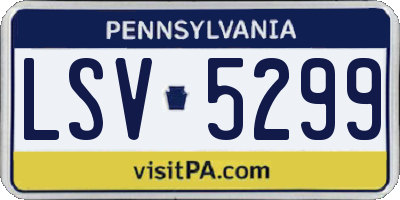 PA license plate LSV5299