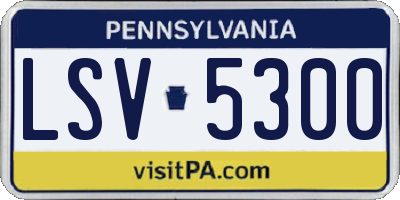 PA license plate LSV5300