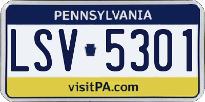 PA license plate LSV5301