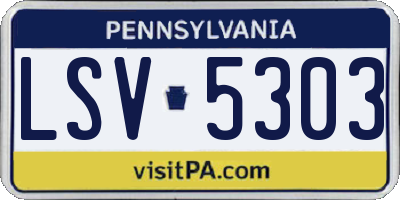 PA license plate LSV5303
