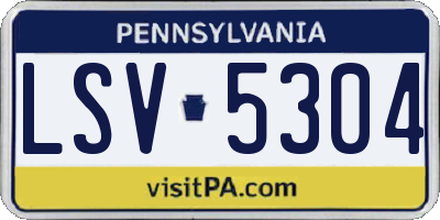 PA license plate LSV5304