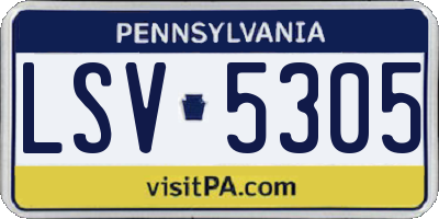 PA license plate LSV5305
