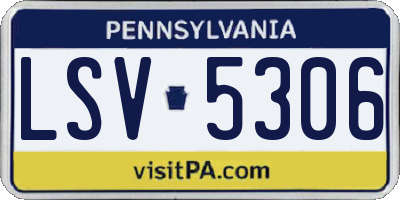 PA license plate LSV5306